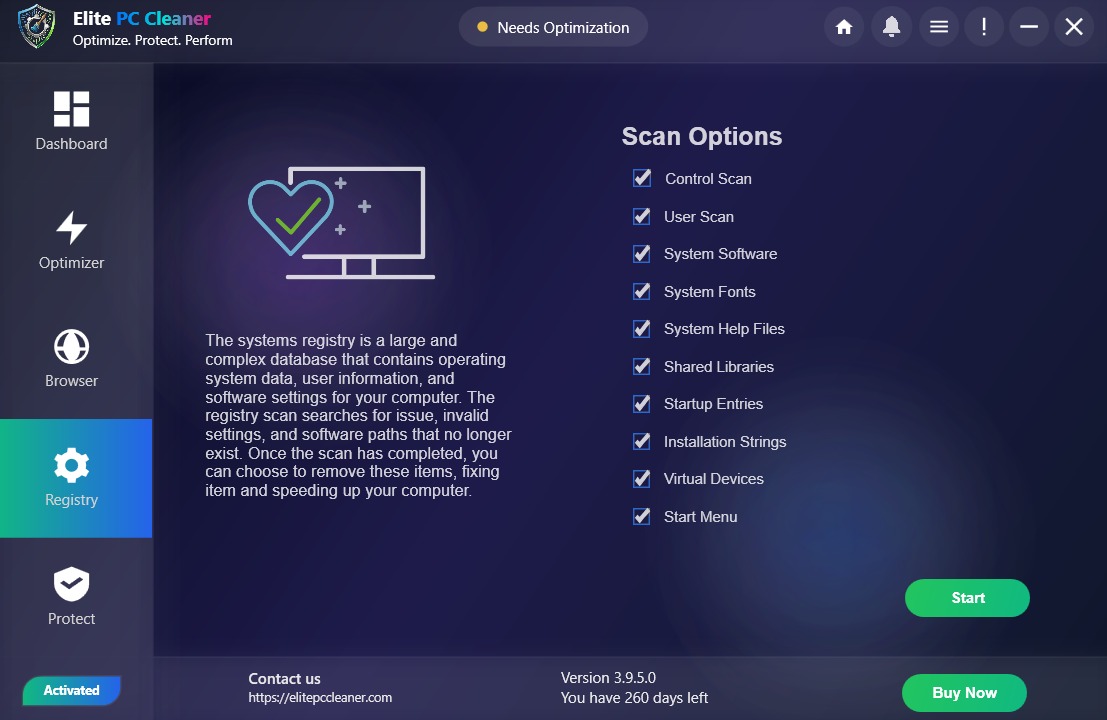 Printer driver and PC maintenance tools in Elite PC Cleaner